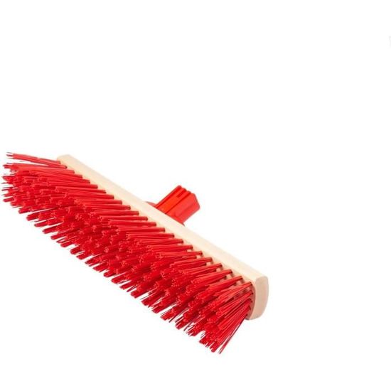 BawiTec Balai De Rue 40 Cm 60 Cm Elaston Rouge Avec Manche 140 Cm 160