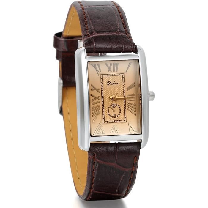 BERNY Montres à Quartz pour Femme, Montres rectangulaires pour Femme avec Petit Cadran en