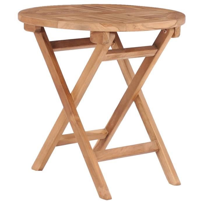 Table pliable de jardin Table de Camping Table de reception pliante 45 cm Bois de teck solide