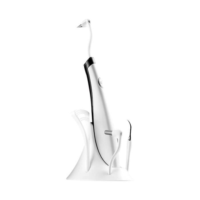White -Polisseuse de dents électrique à Vibration sonique LED, dissolvant de Plaque dentaire, 5 embouts, gomme de voyage Portable à