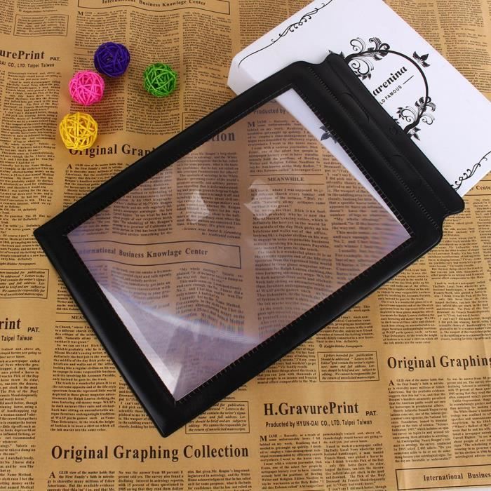 A4 Pleine Page 3x Loupe Feuille Grande Verre Grossissant Aide de Lecture PVC Lentille -ABI -CYA