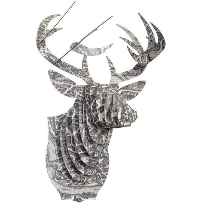 Tête de Cerf en Carton Recyclé Rome - Taille M - CARDBOARD SAFARI
