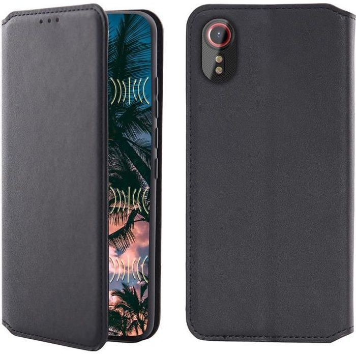 Coque pour Samsung Galaxy Xcover 5,Portefeuille Cuir PU - Noir