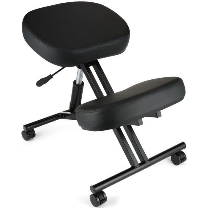 Chaise ergonomique à genoux, Variable Chaise, Bureau Chaises orthopédique Posture, Siège réglable, Cylindre d'ascenseur de gaz, Noir