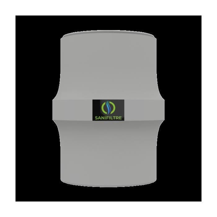 SANIFILTRE S150, filtre anti-odeurs au charbon actif pour fosse septique, diam 100 mm, coloris gris