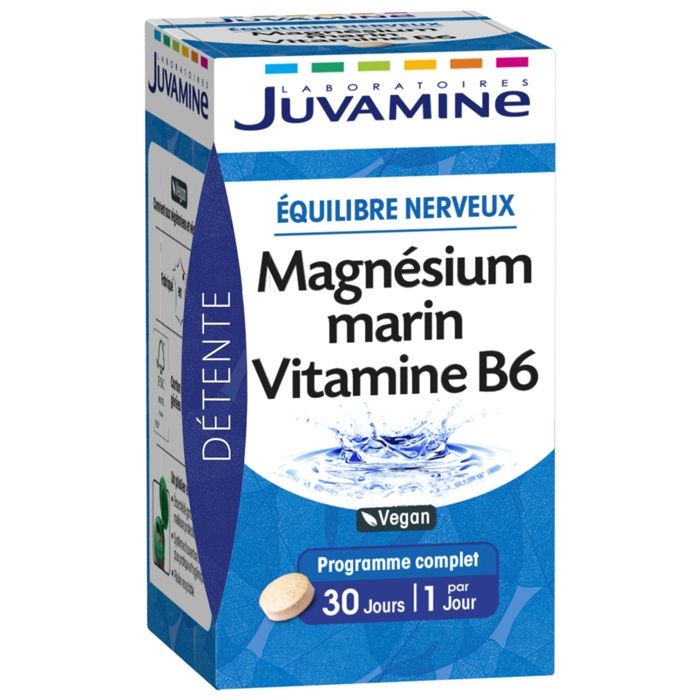 Juvamine Equilibre Nerveux Magnésium Marin Vitamine B6 30 comprimés