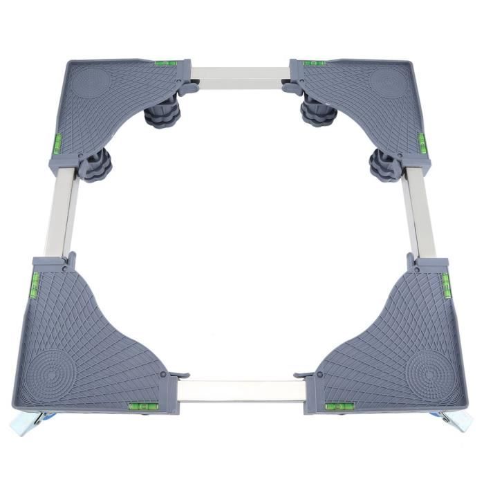 Support de base pour lave-linge laver automatique réglable pour support de modèles réfrigérateur réglable -8 pieds 4 roues-Gris