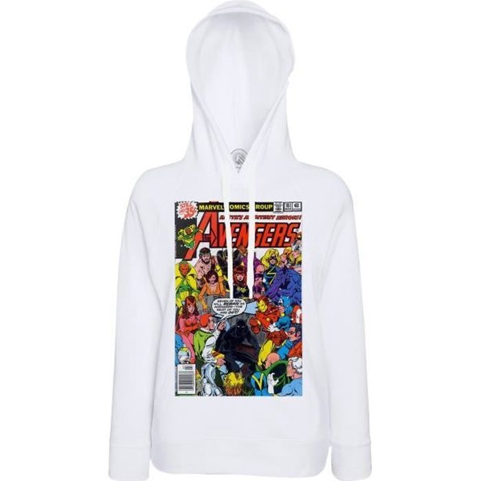 Sweat à Capuche Avengers Marvel Couverture BD Comics Super Hero Vintage