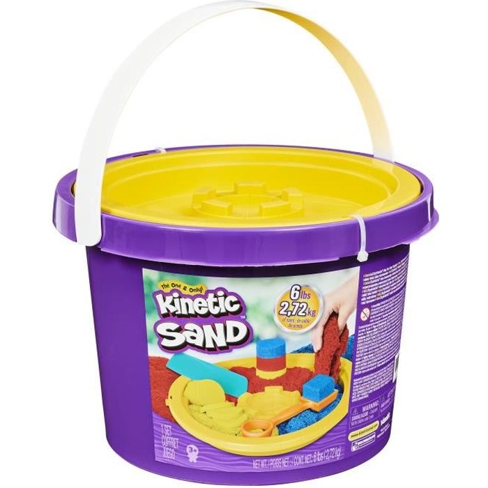 SEAU DE SABLE 2,7 KG + OUTILS Kinetic Sand - 6058787 - Sable magique naturel et coloré