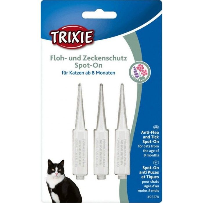 Protection anti-tiques et puces, Spot-On pour chat + de 8 mois-Trixie 3,000000