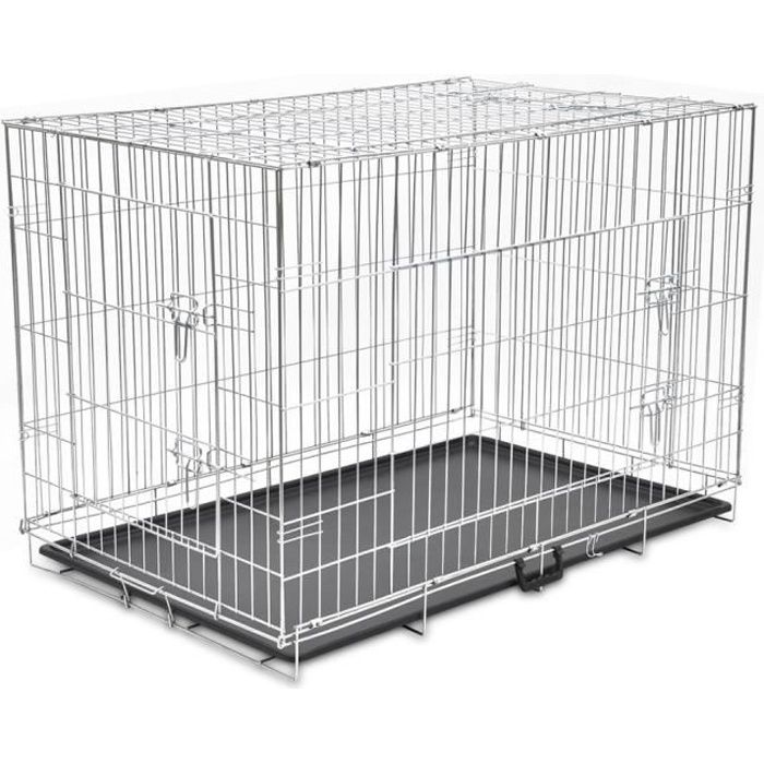 Cage métalique pliable pour chien, XXL - 121 x 74 x 83 cm