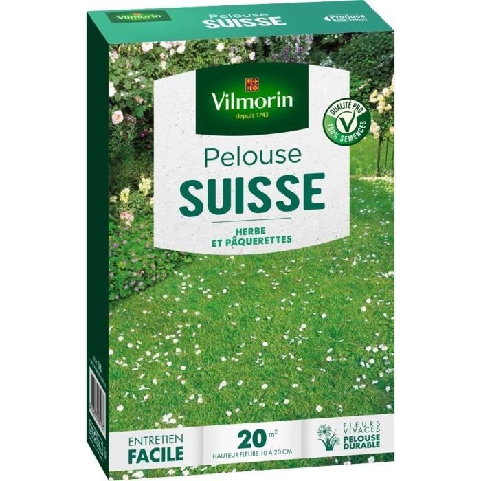 VILMORIN Semences de pelouse Suisse - Pâquerettes - Boîte de 500 g