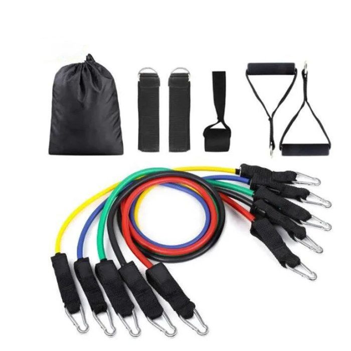 Bandes de Resistance Elastiques Musculation Set, Latex Fitness Exercice Bands Kit avec Ancre de Porte/Poignées/Sangle de Cheville po