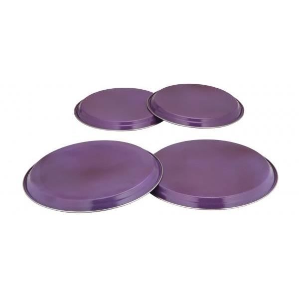 Jeu couleurs 4pc gaz électrique table cuisson plaque couvercle inoxy - Aubergine