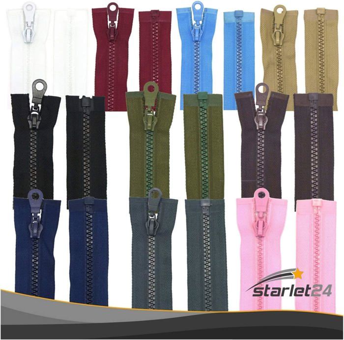 2 Voies Fermeture Éclair Plastique 5 Mm Pas Divisible Pour Vestes Poches Val Tentes étuis De