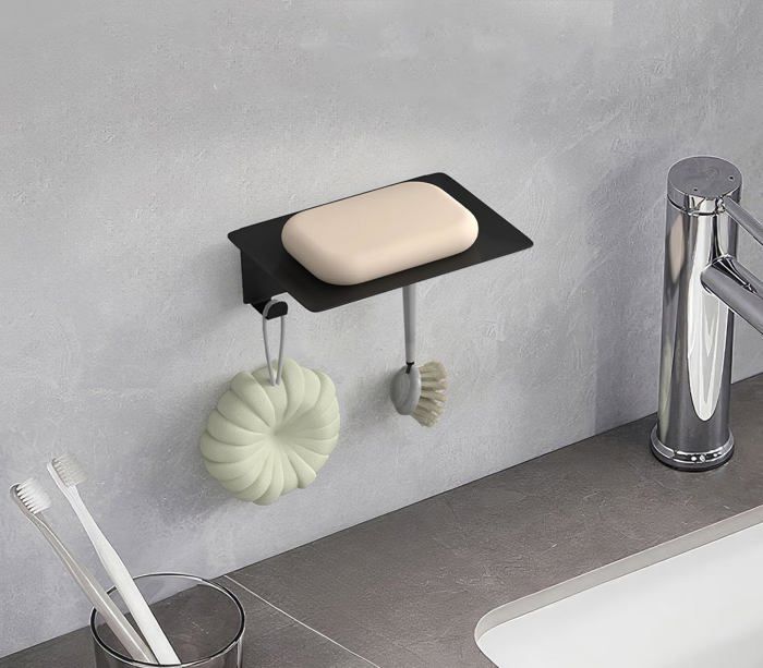 Porte Savon Mural Sans Perçage Inox Porte-Savon Douche Auto-Adhésif Support De Savon Mural Avec