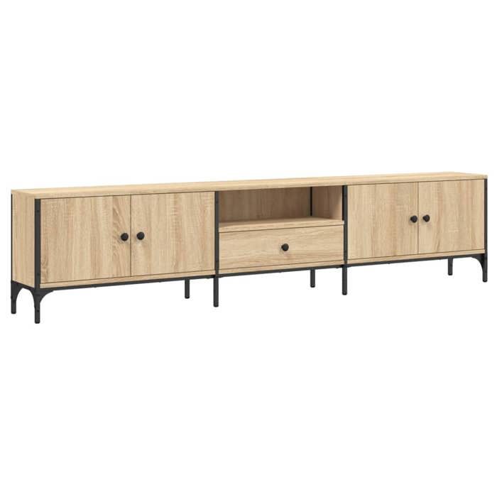 Meuble TV - à tiroir Chêne sonoma - 200x25x44 cm - Bois dingénierie LL246980