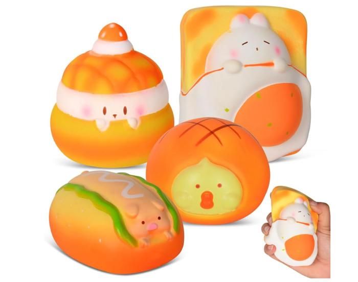 4 Pcs Jouets Squishy, Soulagement Du Stress Anxiété Autisme Squishies Jouets Lovely Kawaii Glace Soft Sensory Toys Pour Filles Enfants Et Adultes Cadeaux D Anniversaire De Noel