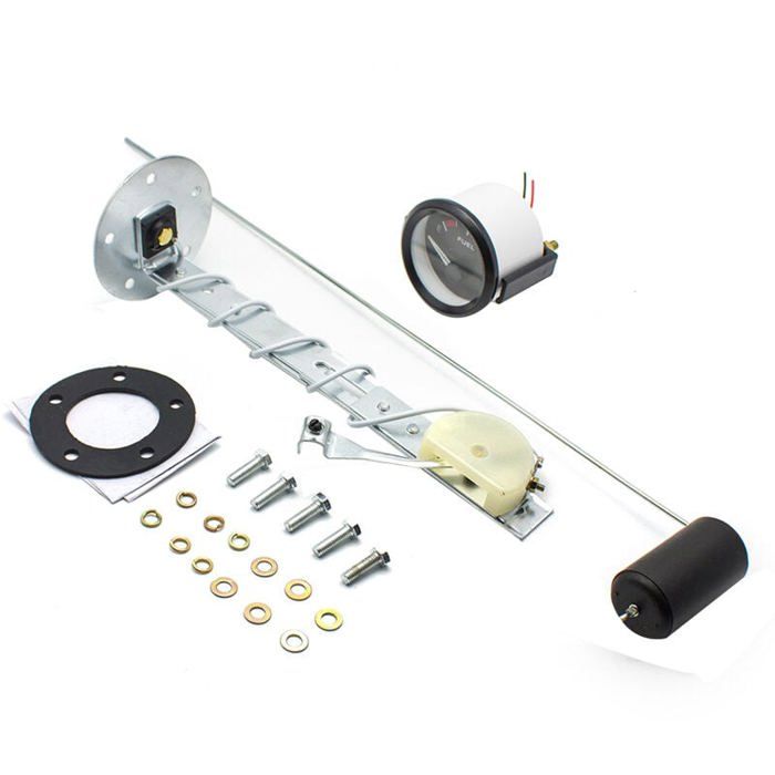 Jauge De Niveau De Carburant Universelle 0-90 Ohms 12V/24V - Pour Voiture, Camion, Bateau, 52 Mm, Rétroéclairage Rouge