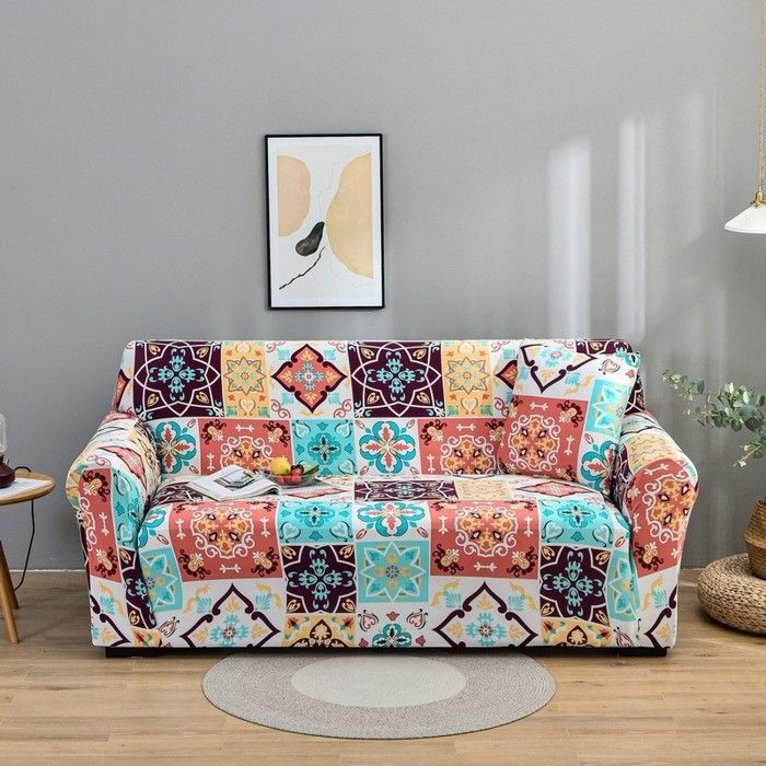 Housse de Canapé Extensible 2 Place Couverture Canapé avec Accoudoirs Style marocain mosaïque[SFT9]