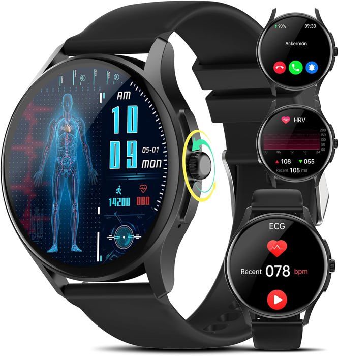 Montre Intelligente Pour Homme Et Femme Avec EcgHrvSommeil1.39Avec Appels Bluetooth110+Mode Sport24H Pression ArtérielleSpo - vue 2