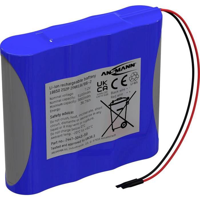 Batteries Li-ion Rechargeables 7,4 V 2500 MAh/3000 MAh Pour Gants Chauffants (2 Pièces) (3000
