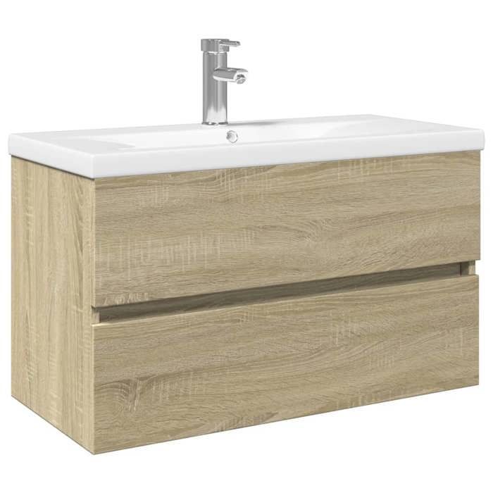 Bonne qualité - Mobilier Ensemble de meubles de bain 2pcs Salle de bain et WC - BONNIE - céramique et - Bois dingénierie DECO