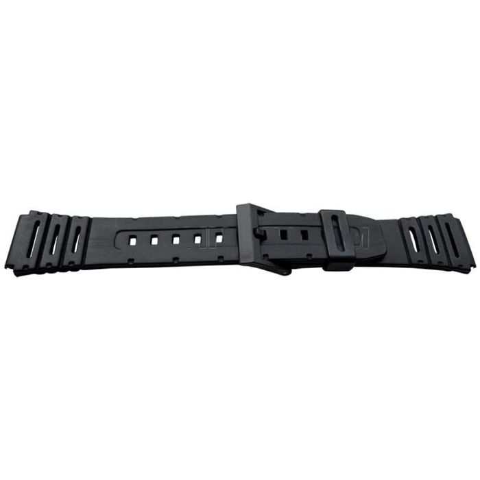 Bracelet de montre - MY-MONTRE - 20 mm - Noir - Polyuréthane - Compatible Casio (259F1 FT100 CA61)