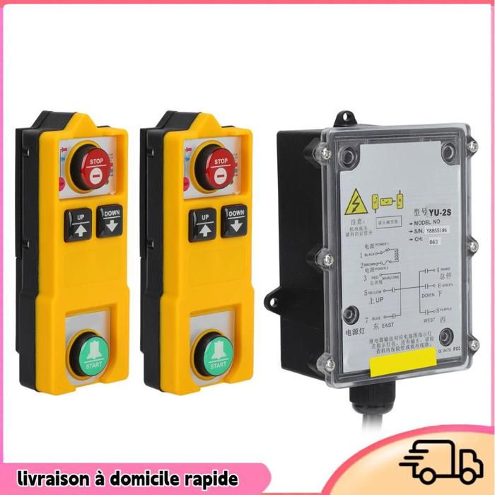 Télécommande Industrielle YU-8 Poignée Unique – Contrôle Grue, Palan, Pompe à Béton DC24V/AC36V/220V/380V