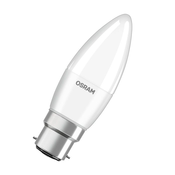 OSRAM Lampe LED Base Classic B40 mini bougie 4 9 W 827 blanc chaud 2700 K B22d dépolie 470 lm rendu des couleurs Ra≥80 OSRAM Lampe LED Base Classic B40 mini bougie 4 9 W 827 blanc chaud 2700 K B22d dépolie 470 lm rendu des couleurs Ra≥80