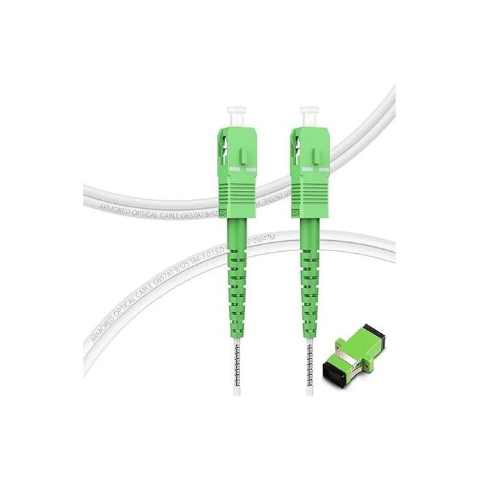 Elfcam® - 10M Cable Fibre Optique (jarretiere Optique) SC/APC a SC/APC pour Orange Livebox SFR La Box Fibre Bouygues Telecom Bbox Mobistar (10M) | Leroy Merlin