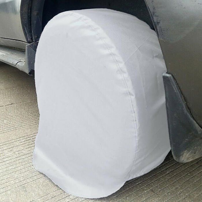 Lot de 4 housses de pneu imperméables pour voitures camping-cars et camions - Convient pour un diamètre de 686 à 736 cm
