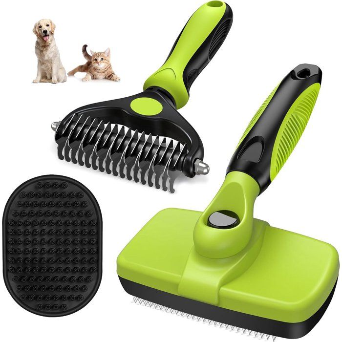 Brosse pour chat - Brosse pour chien - Brosse de toilettage et râteau pour animaux de compagnie brosse de bain pour chiens et