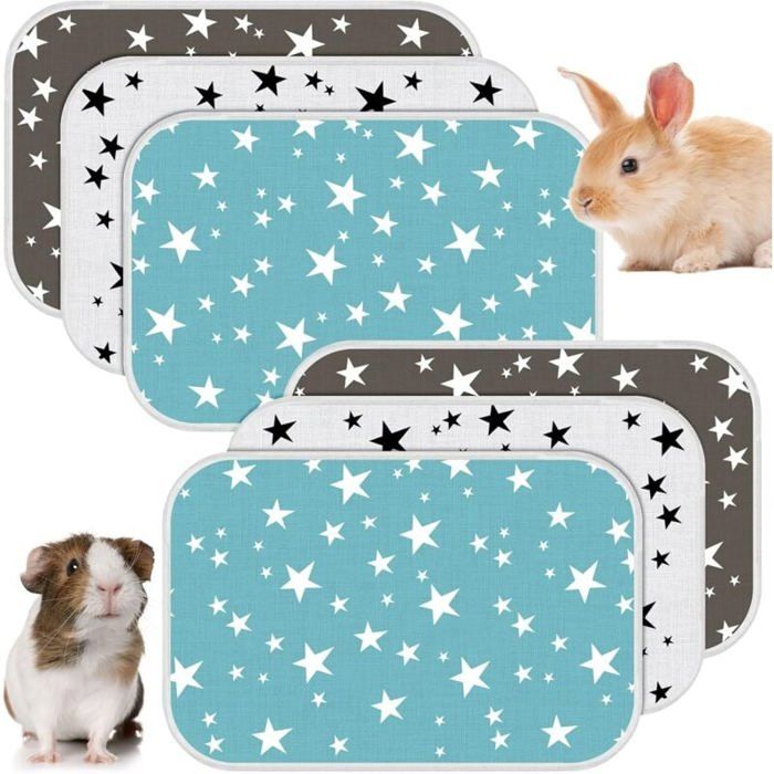 Tapis De Cage Pour Cochon D'Inde/lapin - 2 Pièces 120x100cm, Imperméable, Lavable, Antidérapant, Noir