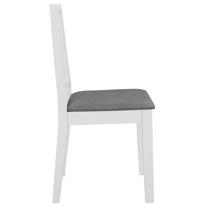 Blanc Chaises de cuisine/bar - SOLOMON -[lot de 2] - Pour 2 personnes - avec coussins blanc bois solide CCC336