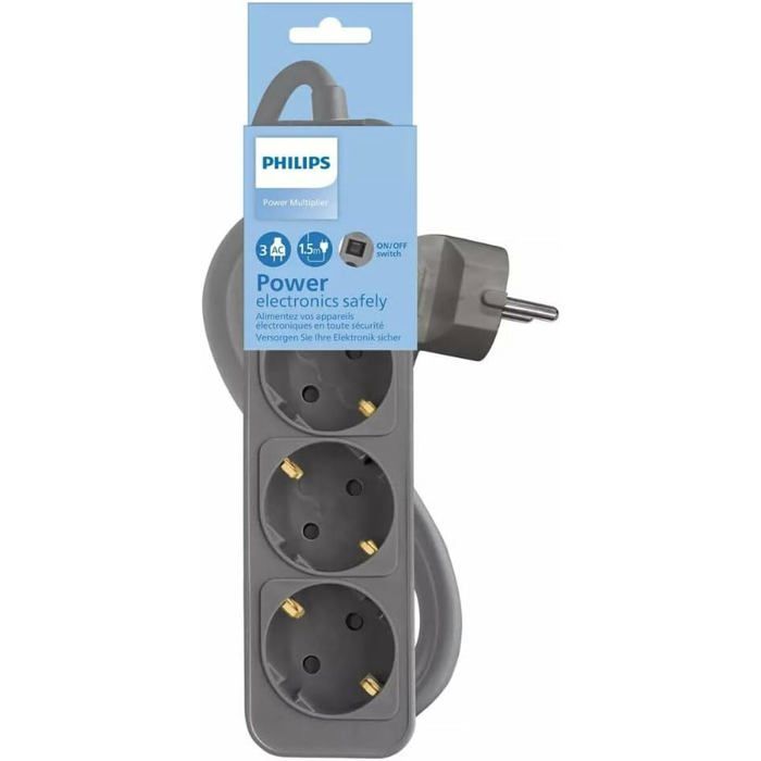 Rallonge 3 prises Schuko avec interrupteur Philips CHP2134G12 - vue 2