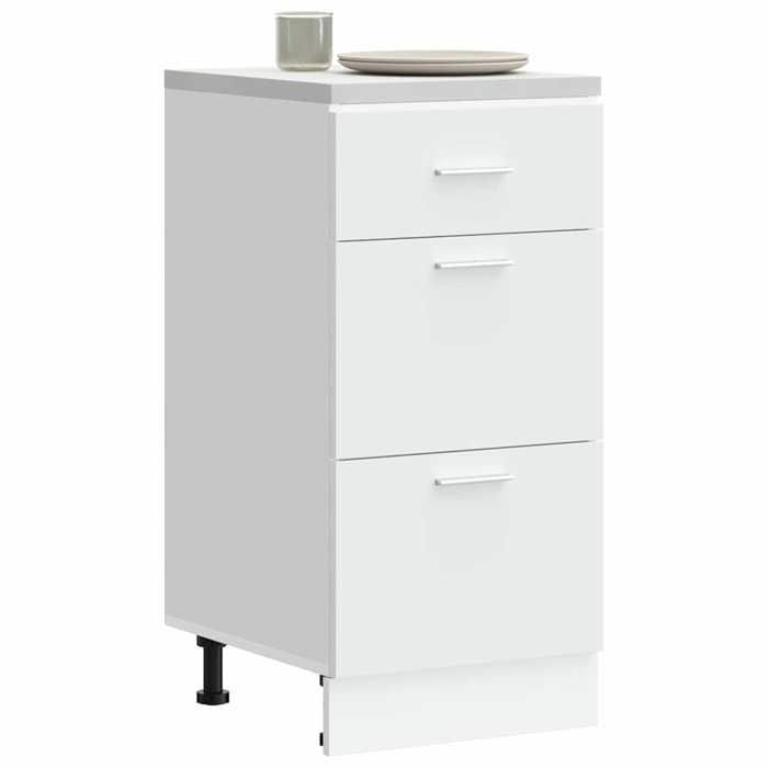Meuble bas en bois dingénierie - Happiness - Blanc - 40x46x815 cm - Capacité de charge 50 kg - Porte(s) et tiroir(s)