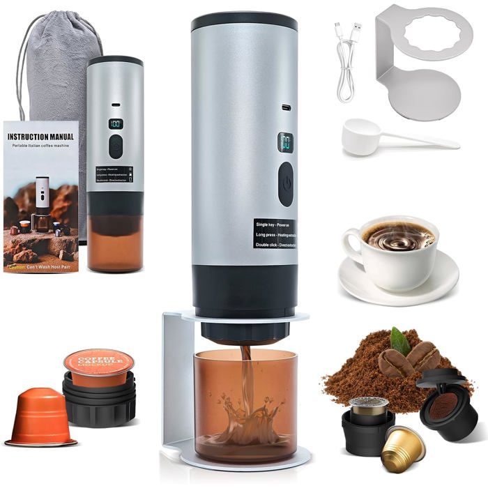 Machine À Café Portable Machine À Café De Voyage - Sans Fil & Auto Chauffante - Avec Batterie 7800Mah Fonction De Charging[YC53] - Diane confort