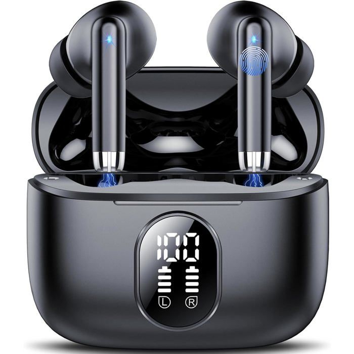 Écouteurs Bluetooth 5.4 Sans Fil Stéréo HiFi - 48H Lecture, ENC Réduction Bruit, IP7 Étanche, Or Noir Pour Sport Et Appels