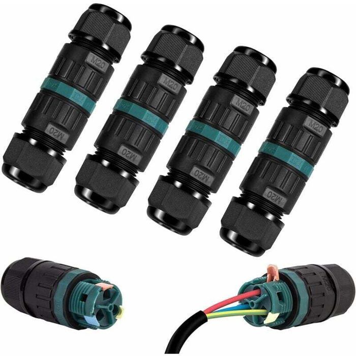 Boîte de jonction IP68 - Ensemble de 2 connecteurs électriques