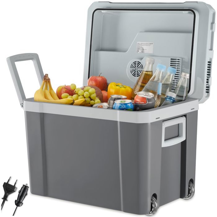 Sac isotherme - TECTAKE - Glacière électrique réfrigérante et chauffante - 35L poignées roulettes système ventilation - gris