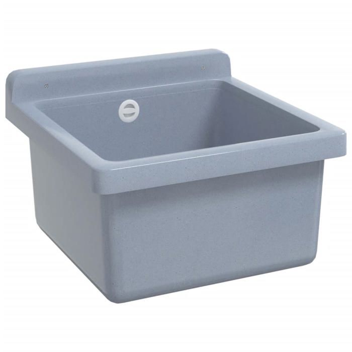 Solde 2026évier de cuisine réversible Gris - Lavabo pour montage murale gris 40x40x24cm résine 2.3 Kg 60404231
