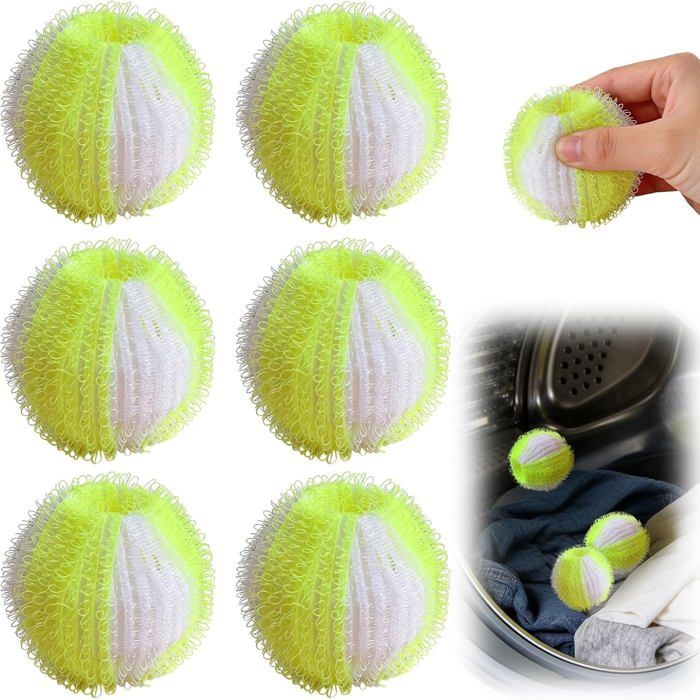 6 pcs Reusable Washing Machine Hair Remover Balls,Reusable Lint Ball ...
