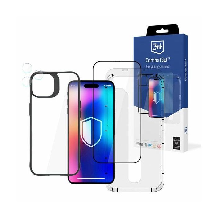 Kit de protection 4 en 1 - 3MK - iPhone 14 Pro Max - 4 en 1 - Compatible - Conçu pour iPhone 14 Pro Max