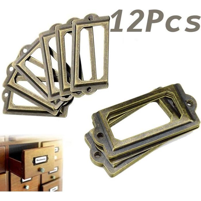 Lot de 12 poignées de meuble en laiton antique-70mm x 33mm-24 vis incluses-Pour armoires et tiroirs