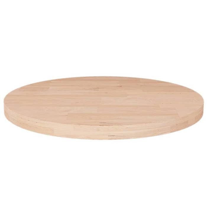 Dessus de table rond - vidaXL - Accessoire Plateau de table - Plateau de table rond - bois de chêne massif - chêne - 50 x 2 5 cm@vwb