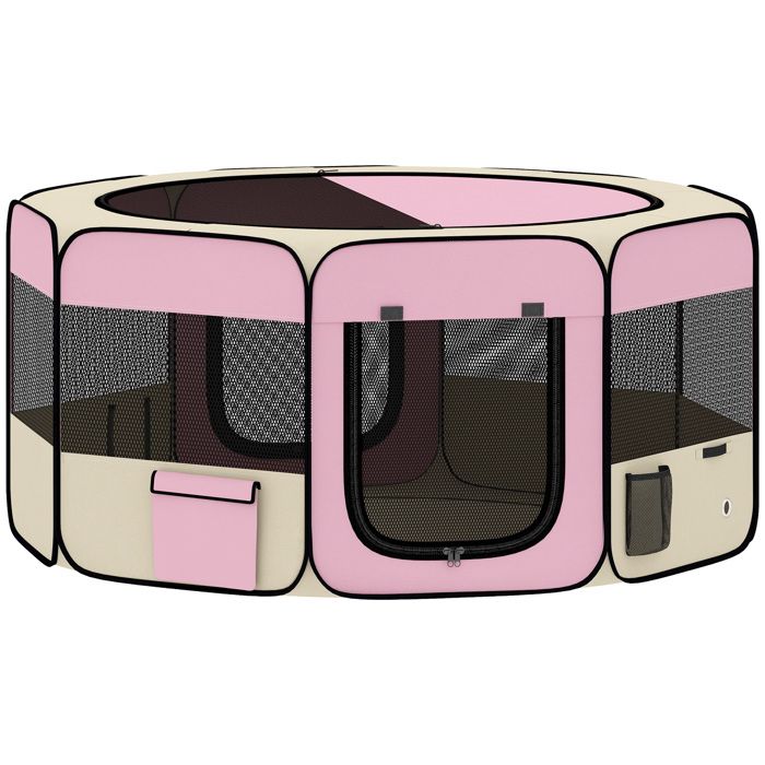YWJ Parc pliable pour chiens et chats enclos portable pour petits animaux imperméable en tissu Oxford Ø90x41 cm rose