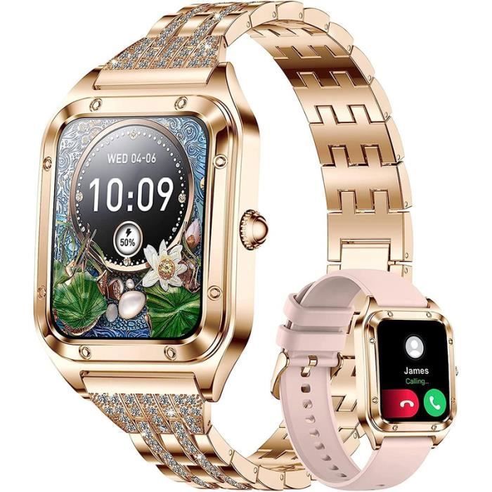 CHRONUS Montre Connectée Femme avec Appel Bluetooth 20 Modes Sport Moniteur de Fréquence Cardiaque IP67 SpO2 Android iOS OR