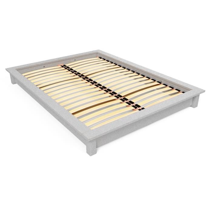 Lit futon Solido bois Massif - ABC MEUBLES - 2 places 140x190 - Gris Aluminium Lit futon Solido bois Massif - ABC MEUBLES - 2 places 140x190 - Gris Aluminium