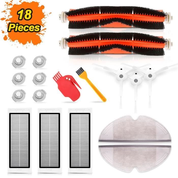 Kit Accessoires Aspirateur Xiaomi Roborock | 24 Pièces : Brosses, Filtres HEPA, Lingettes - S5/S6